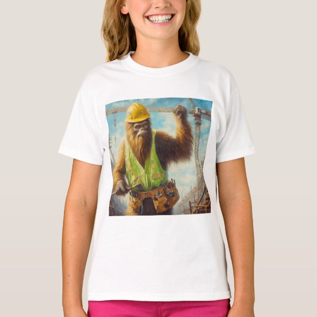 Bigfoot the Construction Worker T-Shirt (Front)