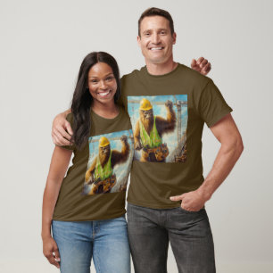 Bigfoot the Construction Worker T-Shirt