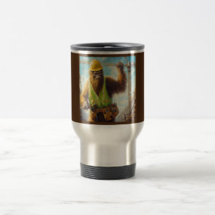 Bigfoot the Construction Worker Travel Mug