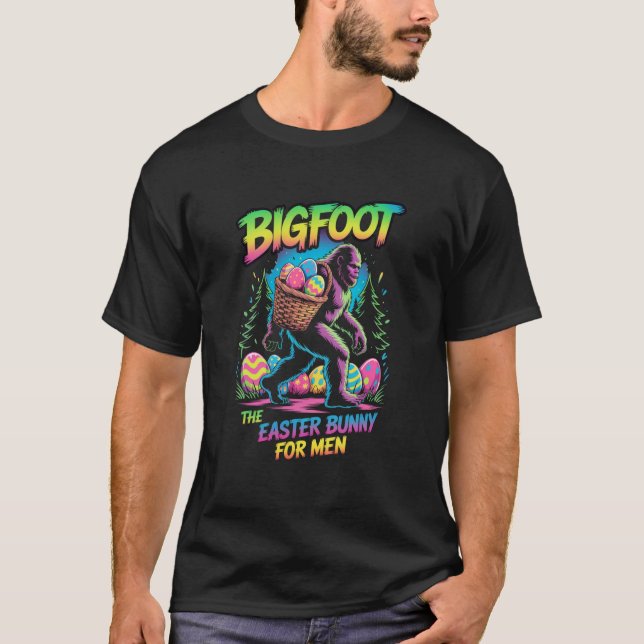 Bigfoot The Easter Bunny Men's Tee Sasquatch  (Front)