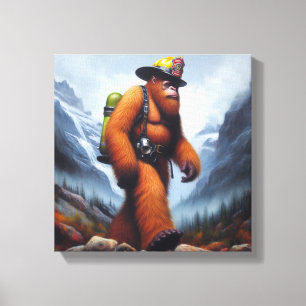 Bigfoot the Hot Shot Fireman Canvas Print