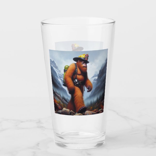 Bigfoot the Hot Shot Fireman Glass (Front)