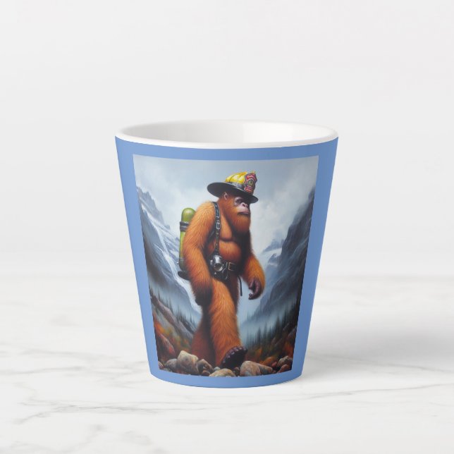 Bigfoot the Hot Shot Fireman Latte Mug (Front)