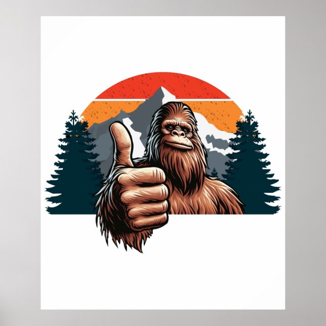 Bigfoot Thumbs Up Poster (Front)