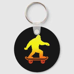 Bigfoot Tie Dye Hippie Skateboarders Sasquatch Ska Key Ring