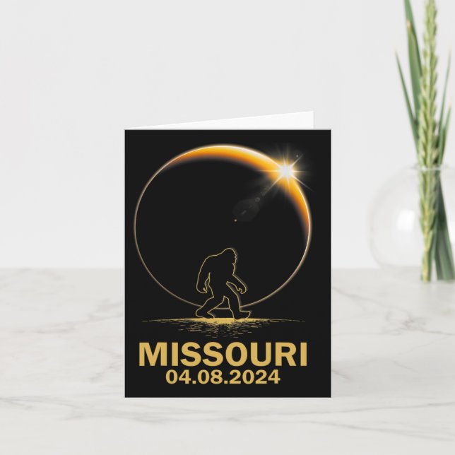 Bigfoot Total Solar Eclipse 4.08.2024 Missouri  Card (Front)
