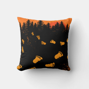 Bigfoot Tracks At Sunset Cushion