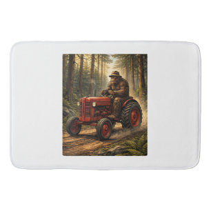 Bigfoot Tractor Design for Farmer Dad Farming Farm Bath Mat