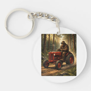 Bigfoot Tractor Design for Farmer Dad Farming Farm Key Ring