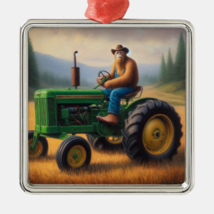 Bigfoot Tractor Metal Tree Decoration