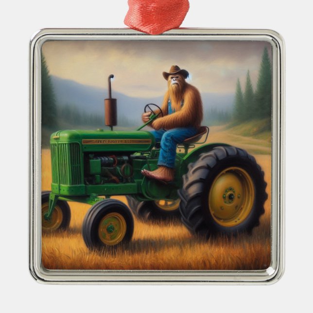 Bigfoot Tractor Metal Tree Decoration (Front)