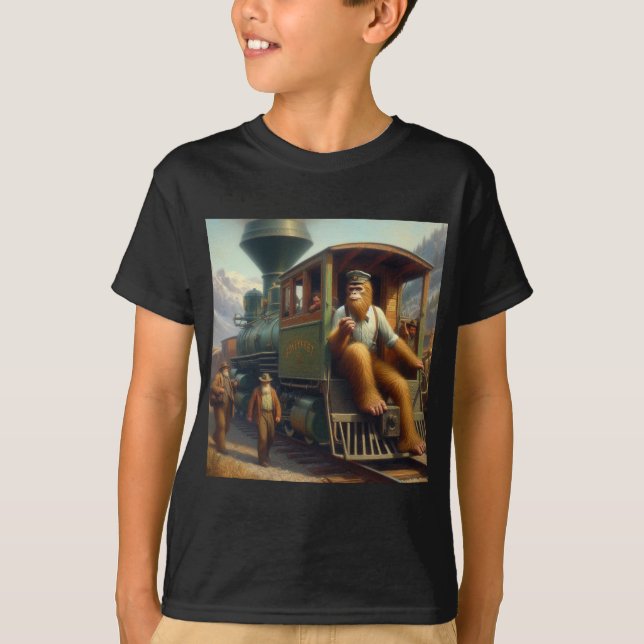 Bigfoot Train Engineer T-Shirt (Front)