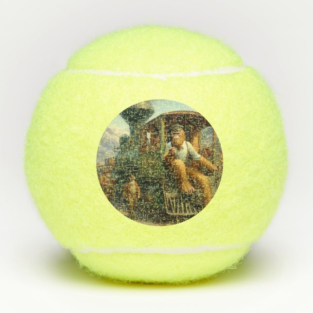 Bigfoot Train Engineer Tennis Balls (Front)