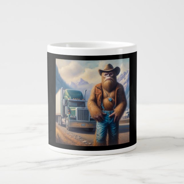 Bigfoot Truck Driver Large Coffee Mug (Front)