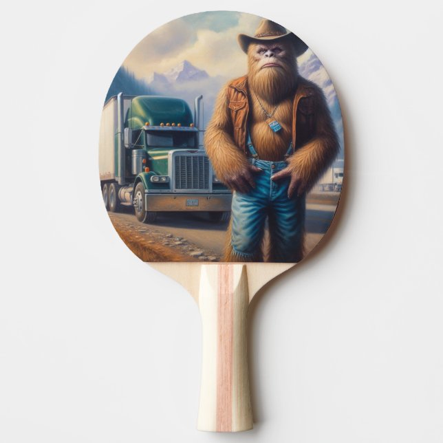 Bigfoot Truck Driver Ping Pong Paddle (Front)