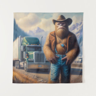Bigfoot Truck Driver Tapestry