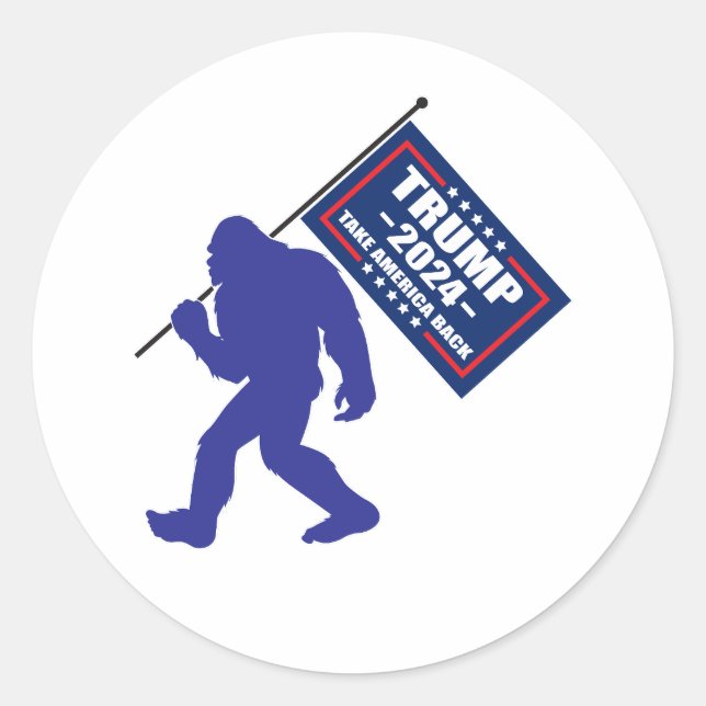 Bigfoot Trump 2024 Classic Round Sticker (Front)