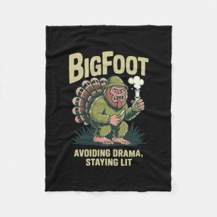 Bigfoot Turkey Bong Avoiding Drama Staying Lit Tha Fleece Blanket