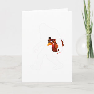 Bigfoot Turkey Funny Thanksgiving Day Card