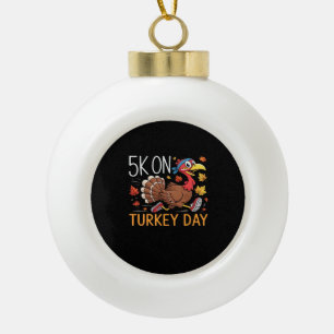 Bigfoot Turkey Pumpkin Thanksgiving Day Classic T- Ceramic Ball Christmas Ornament