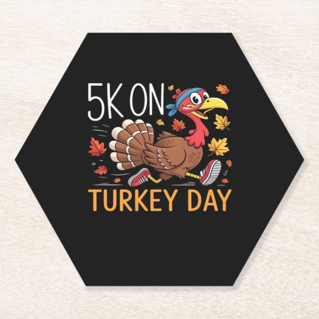 Bigfoot Turkey Pumpkin Thanksgiving Day Classic T- Paper Coaster (Front)