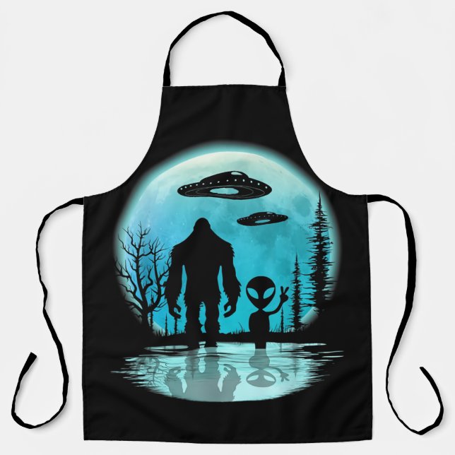 Bigfoot UFO Alien Apron (Front)