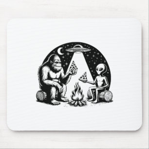 Bigfoot Ufo Alien Pizza Campfire Hiking Camper Cam Mouse Mat