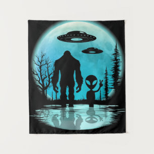 Bigfoot UFO Alien Tapestry
