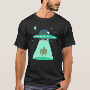 Bigfoot UFO Dogecoin Alien Abduction Funny Doge Co T-Shirt