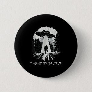 Bigfoot Ufo I Want To Believe Retro Forest Men 6 Cm Round Badge