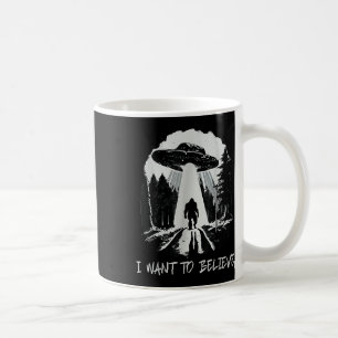 Bigfoot Ufo I Want To Believe Retro Forest Men Coffee Mug
