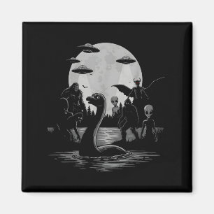 Bigfoot Ufo Loch Ness Monster Mothman And Aliens!  Magnet