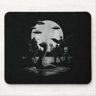 Bigfoot Ufo Loch Ness Monster Mothman And Aliens! Mouse Mat