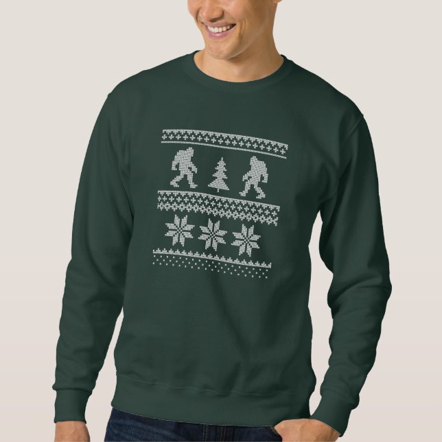 Bigfoot Ugly Christmas Sweatshirt (Front)