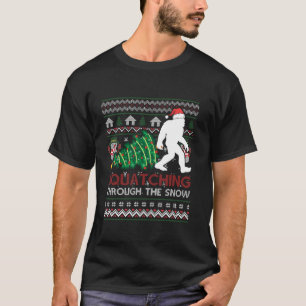 Bigfoot Ugly Santa Hat Light Funny Sasquatch Chris T-Shirt