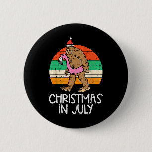 Bigfoot Unicorn Floatie Christmas In July Retro Sa 6 Cm Round Badge