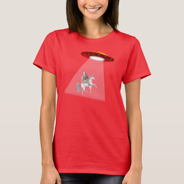 Bigfoot Unicorn UFO Abduction T-shirt (Front)