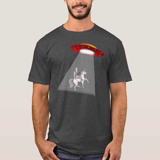Bigfoot Unicorn UFO Abduction T-shirt (Front)