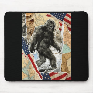 Bigfoot usa american flag sasquatch patriotic 4th mouse mat