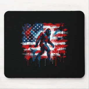 Bigfoot usa american flag sasquatch patriotic 4th mouse mat