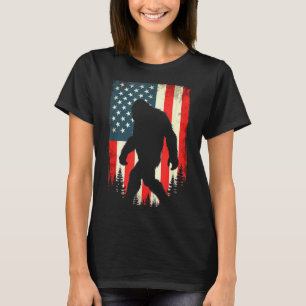 Bigfoot usa flag patriotic fourth of july T-Shirt
