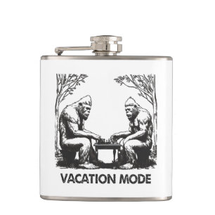 Bigfoot Vacation Mode Chess Hip Flask