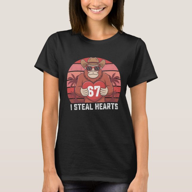 Bigfoot Valentine PNG Sublimation Design T-Shirt (Front)