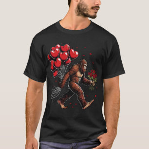 Bigfoot Valentines Day Funny Sasquatch Hearts Love T-Shirt