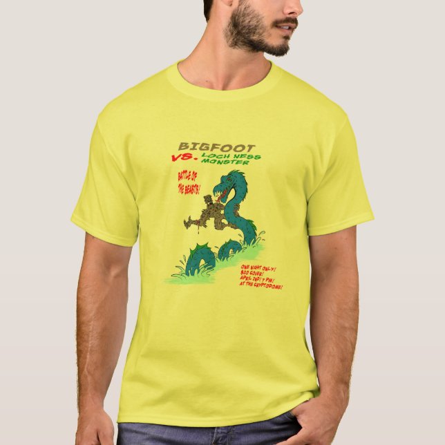 Bigfoot VS. Loch Ness Monster T-Shirt (Front)