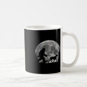 Bigfoot Walking A Dog Funny Great Dane Lovers Moon Coffee Mug