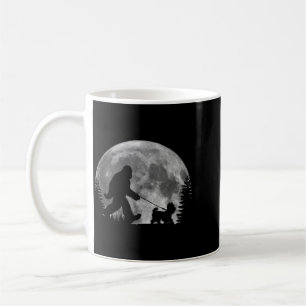 Bigfoot Walking A Dog Funny Yorkie Lovers Moon Coffee Mug