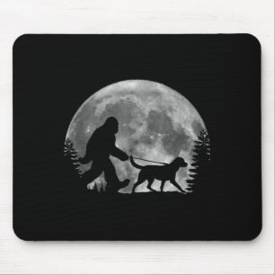 Bigfoot Walking A Dog Labrador Retriever Dad Moon Mouse Mat