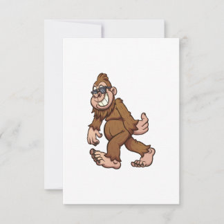 bigfoot walking and wearing sunglasses invitation