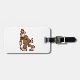 bigfoot walking and wearing sunglasses luggage tag